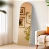 CLP Grande Specchio Moline, Specchio da appoggio e Specchio da Parete in Uno, Cornice in Metallo a Specchio a Figura Intera, Colore:Oro Brillare, Dimensione:140x40 cm