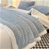 Chickwin Coperta Sherpa, Stile Tessitura Jacquard Coperta in Pile di Flanella per Divano Coperte Calda Morbida Coperta Letto Singolo Matrimoniale Una Piazza e Mezza (180x200cm,Blu Nebbia)