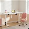 pro.tec Scrivania per Cameretta Scrivania Regolabile in Altezza 55-81 cm con Sollevamento Elettrico Tavolo per Bambini 120 x 60 cm - Bianco
