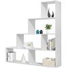 Brigros Wehome - Libreria Verticale A Scala Salvaspazio Design Moderno Dimensioni 145 X 145 X 29 Cm Con Struttura In Legno Melaminico E Spessore 15 Mm Con Pannello Posteriore Assente (Rovere Sbiancato)