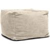 ARKETICOM Soft Cube Pouf Sacco Poggiapiedi Sfoderabile 60x42 Avorio