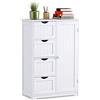 GIANTEX Armadietto Bagno Spazioso, con 4 Cassetti Scorrevoli, Anta Magnetica, Ripiano Regolabile, Mobiletto Multiuso, Carico Massimo di 70 kg, 56x30x82 cm, Bianco