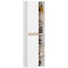 AKORD Mobile a Colonna per Bagno VAMI 50 cm 2 Ante 10 Ripiani - Mobile Alto e Stretto Salvaspazio - Armadio Bagno Resistente all'Umidità - Mobili - 50x170x30 cm - Bianco & Rovere Sonoma