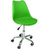 SAMIRA Sedia da Ufficio Girevole, Sedia da scrivania Verde con rotelle MOD. Sally