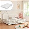 [en.casa] Letto a Casetta per Cameretta con Materasso 120x200 cm Letto Piazza e Mezza per Bambini con Barriere Struttura in Legno di Pino - Bianco