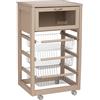 LIBEROSHOPPING.eu - LA TUA CASA IN UN CLICK Carrello da cucina con ruote LANDHELL LUSSO portapane e portafrutta (Laccato Tortora)