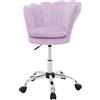 ML DESIGN modern living ML-Design Sedia da Scrivania per Bambini in Velluto Viola con Schienale a Conchiglia Struttura in Metallo Poltroncina Regolabile in Altezza e Girevole Ideale come Poltrona da Trucco o Toeletta