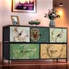 BLSYHDH Cassettiera per camera da letto, armadio portaoggetti telaio in acciaio da toeletta bohemien, mobile con ripiano per armadio, soggiorno, camera dei bambini, ingresso (vintage, 5 cassetti)