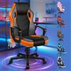 ALFORDSON Racing Sedia Ufficio Ergonomica, Sedia Gaming in Similpelle e Rete Traspirante con Ruote, Funzione di inclinazione, Poltrona Gamer per Computer Supporta 150 kg,Altezza Regolabile(Arancione)