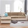 ZCXRYFL Copri Cuscino Schienale Cuscini Seduta Divano Velluto 3 4 2 1 Posti Federa Cuscini Per Sedile Divano Elasticizzati, Federe Protezione Divano Angolare(1 Seater Cover L: 50-65cm- W: 50-65cm,Camel)