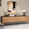 Witimisy Mobile TV moderno con design a blocchi di colore - Mobile TV piatto con vano portaoggetti per soggiorno, design unico, 179 x 35 x 53,5 cm