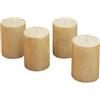 Loberon Virrans Set di 4 Candele - Set di Quattro Candele in Vera Cera - Lavorazione Artigianale, Dorato