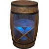 WEECO Mobiletto bar, barile in legno con illuminazione a LED RGB e un portavini. Mobile bar a forma di botte. Armadietto con ripianoper vini whisky birra, botte tavolo, Vino bar Grappa 80x50cm (wengé)