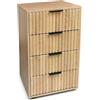 MA MAISON Cassettiera in Legno Cannettato 50X40X83H CM- Rovere, Struttura in Legno Truciolare, Melaminico, Comò, Camera, Ufficio, Comodino, Porta Oggetti, Piano d'Appoggio, Moderno, Maniglie (4 Cassetti)
