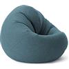 Lumaland Interior Line Poltrona a sacco, pouf 2 in 1, per interni, con imbottitura da 300 l, 120 x 80 x 75 cm, rivestimento effetto lino, verde acqua