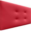 DHOME Testata in Similpelle o Tessuto AQUALINE Pro con 2 file di bottoni Testata imbottita Letto di lusso (Similpelle Rosso, 110x50cm (Letti 80/90/105))