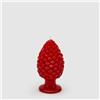 EDG - Enzo De Gasperi Candela Natalizia a Forma di pigna in Cera con Base D8xH15 cm Rosso