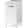 Linea Azzurra Base 40 Mobili Cucina Componibile con 1 Anta e 2 Ripiani in Legno Made in Italy H85xL40xP50 cm Elegante Funzionale Facile da Montare (Bianco Frassinato)