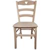 Sedam Srl Sedia Cuore, in Legno Massello, Vari Colori e Sedute disponibili, Alta Qualità, ORDINE MINIMO 2 PEZZI (Grezza, Massello)