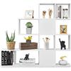 GYMAX Libreria Versatile con 10 Divisori Aperti, Scaffale a Scaletta con Superficie Impermeabile, Base e Antiribaltamento, Idea per Soggiorno, 120 x 19,5 x 109 cm (BIANCO)