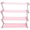 Cyrank Scarpiera, Scarpiera a 4 Livelli Organizzatore di Stoccaggio Per Ingresso Camera da Letto Scarpiera Risparmia Spazio Armadio Per Scarpe in Acciaio Inossidabile(Rosa)