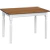k koma Tavolo da pranzo 120 x 70 cm, in legno di pino massiccio, colore bianco, stile rustico, colore: rovere