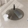 QIUHTR Tavolino Rotondo Moderno Da Salotto,Tavolo da caffè minimalista con Base Geometrica,Tavolo da Pranzo o Posto di Lavoro,per Soggiorno,Camera da Letto,Balcone(White,80 * 80 * 30cm)