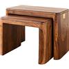MASSIVMOEBEL24.DE Tavolo d'appoggio Sheesham/palissandro TORONTOÿ#144ÿ- Colori diversi, Colore:marrone scuro cerato, Misure:59x30x41 cm (LxPxA)