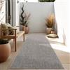 Paco Home Tappeto Per Esterno Balcone Terrazza Tappeto Cucina Monocolore Mélange, Dimensione:80x150 cm, Colore:Grigio
