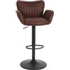 Mendler Sgabello Girevole Regolabile con poggiapiedi e braccioli HWC-M67 Tessuto MVG - Marrone