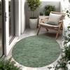 Paco Home Tappeto Per Esterno Balcone Terrazza Tappeto Cucina Monocolore Mélange, Dimensione:80 cm tondo, Colore:Verde