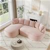 Bladez Frameless - Divano angolare modulare a forma di L, in ciniglia, con seduta extra profonda e chaise longue, divano da pavimento senza montaggio, divano curvo, per soggiorno (rosa, 3 posti, L)