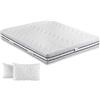 ITALYMATERASSI Materasso Matrimoniale MED 3.1 175x195 cm in Memory Foam e Molle Insacchettate con 2 Cuscini, Alto 24 cm, Dispositivo Medico Detraibile, Made in Italy