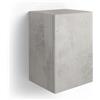 Mobili Fiver, Pensile cubo con anta, Iacopo, Grigio Cemento, Nobilitato, Pensile per Ingresso, Soggiorno, Ufficio, Made in Italy