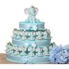 Viale Magico Elefantino Bimbo Statuina con Corona Torta Bomboniere Nascita Pensierini Primo Compleanno Originali Bimbo (Torta da 35 Pezzi)