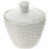 Hervit Contenitore in Porcellana Romance con Rilievo Roselline con Coperchio - Scatola Regalo - Zuccheriera, Alimenti, Bomboniera, Regalo, Cucina - Ø12xh12,6cm