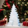 Lergas Decorazione natalizia a LED, in legno, con albero di Natale e renna, paesaggio invernale, funzionamento a batteria, per decorazioni natalizie, interni, decorazione da tavolo e finestra (luce bianca)