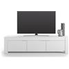 Mobili Fiver, Credenza porta Tv con 3 ante Rachele, (180x45x45,8 cm), Bianco Frassino, 180 cmx45 cmx45.8 cm, NO, Credenza Soggiorno Moderna, Made in Italy