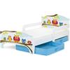 leomark letto per bambini in legno 140x70 cm, SMART lettino con cassetto, materasso e telaio, stampa colorata GUFI, mobili per bambini, attrezzatura stanza per bambino