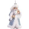 Brubaker Bianco Babbo Natale Argento - Palla di Natale in Vetro Dipinto a Mano - Bocca Soffiata Decorazione Albero di Natale Figure Decorazione Decorazione Ciondolo Albero Palla - 15 cm