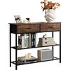 LIFEZEAL Tavolino consolle da corridoio con 2 cassetti, tavolo industriale di ingresso con 2 ripiani, console ingresso stretto per divano, 100 x 30 x 81,5 cm
