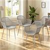 buybyroom Poltrone Set di 4 Sedie Poltrone Soggiorno, Sedia Da Pranzo Con Bracciolo, È Realizzato In PP E Metallo E Può Portare Un Peso Di 120 Kg, Grigio