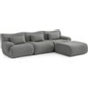 MILYsofa Divano modulare angolare, 3 posti con penisola, tessuto bouclé, fodere dei cuscini removibili (Grigio Nuvola, 3 posti con penisola)