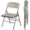 Rcynview Sedia pieghevole classica imbottita in tessuto, sedie pieghevoli a righe con struttura in metallo, sedia pieghevole, sedia da campeggio, balcone, per uso domestico e campeggio, Beige-grigio