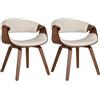 CLP Set di 2 sedie da pranzo Foley in ecopelle o tessuto I Sedia da cucina con braccioli e struttura in legno, Colore:, Materiale:Ecopelle