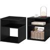 EUGAD Set di 2 Comodini a 3 Ripiani, Tavolini da Notte Bianchi Moderni per Camera da Letto, Mobili Salvaspazio, in Legno, 35x35x41,5 cm