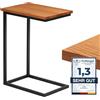 LAMO Manufaktur Tavolino Laterale per Laptop e Divano | Mobile e da Caffè | 45x30x60cm | Struttura Nera | Piano in 100% Vero Legno Massiccio Colore: Rustico