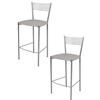 t m c s Tommychairs - Set 2 sgabelli alti modello Elegance per cucina e bar, struttura in acciaio verniciata colore alluminio e seduta imbottita e rivestita in pelle artificiale colore grigio chiaro