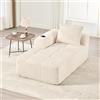 BENMWS Comoda poltrona reclinabile in corda, divano beige, senza montaggio, morbido divano con cuscino posteriore, tasca laterale per telecomando e cellulare, porta bevande integrato