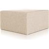 Deshome Pouf poggiapiedi 83x83x44 cm Stoffa Idrorepellente: Pouf Design Moderno per Divano Soggiorno Camera da Letto, Puff poggiapiedi, Pouffe Salotto Minerva (Beige)
